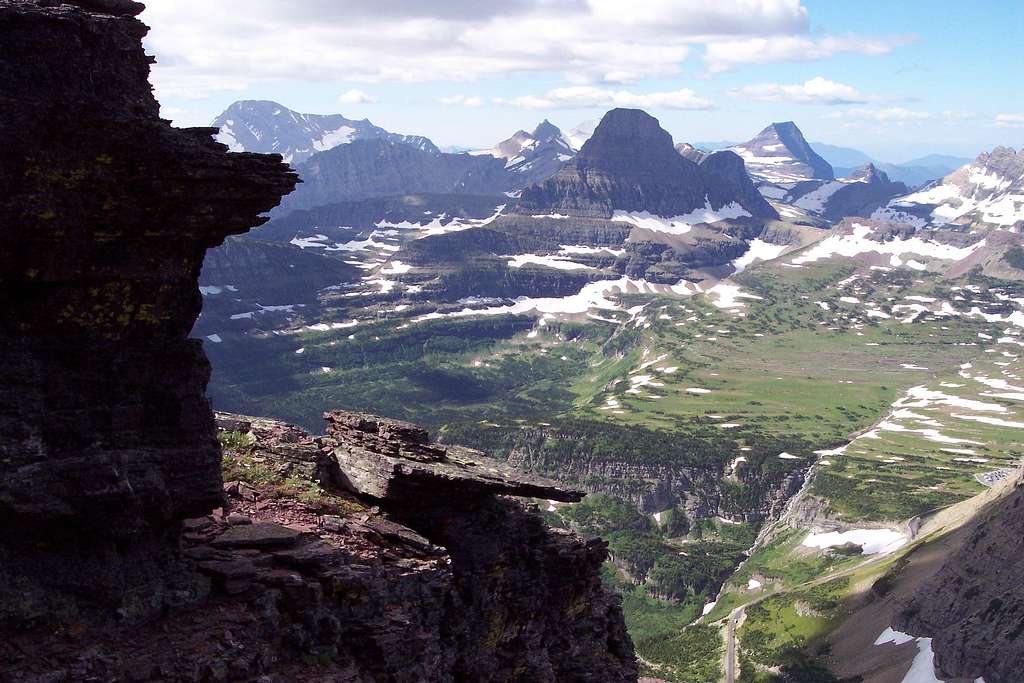 Logan Pass from ascent of Piegan