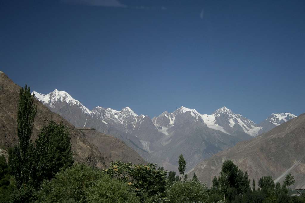 The Naltar Mountains viewed from the Karakoram Highway