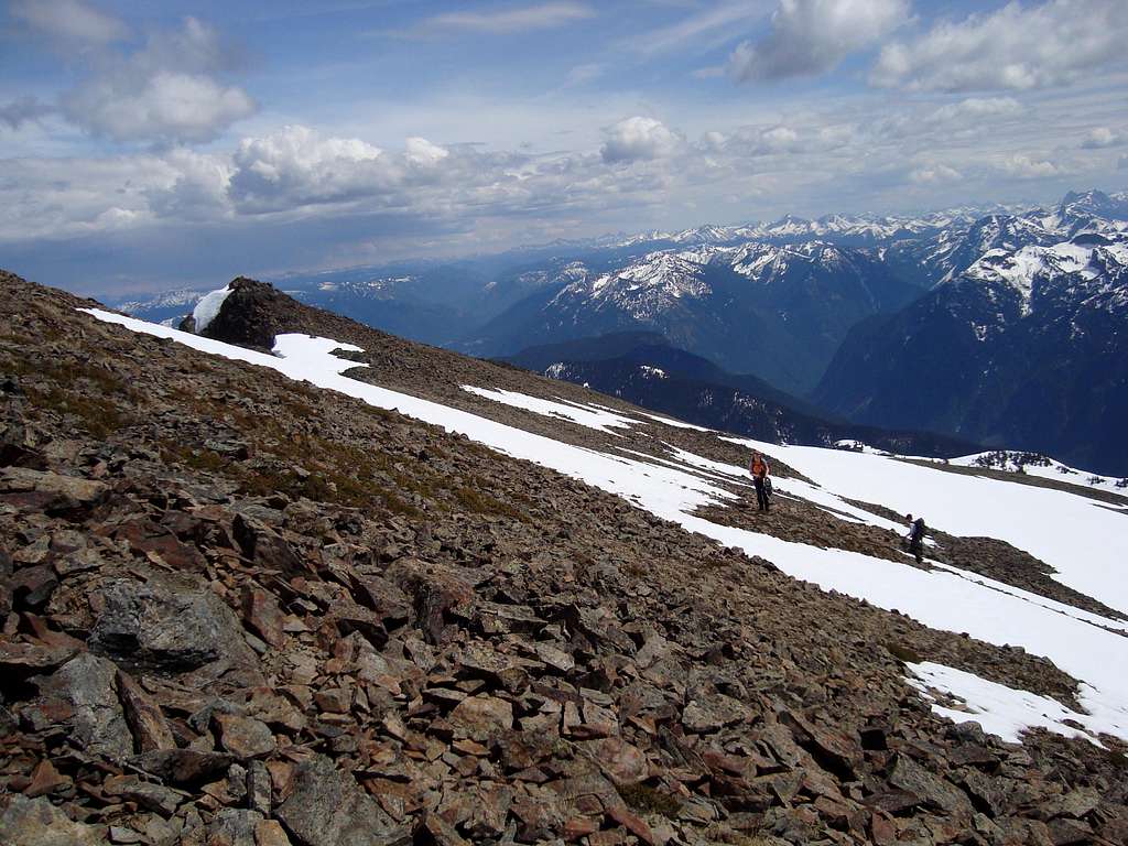 Nearing the summit of Mount Outram