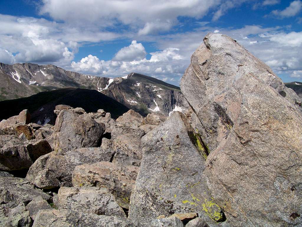 Rogers Peak uplifted summit boulder