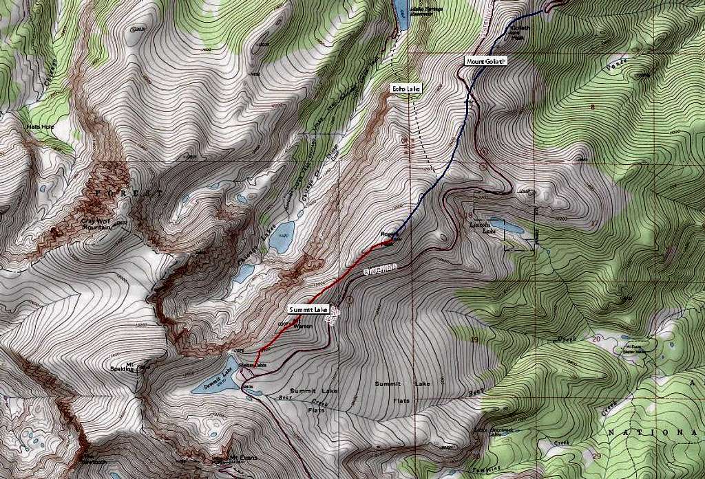 Rogers Peak, three primary routes