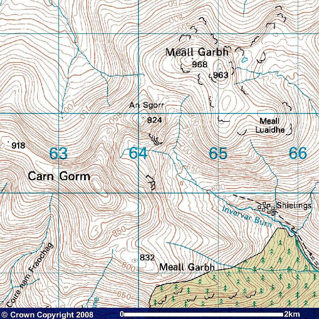 Carn Gorm & Meall Garbh Map