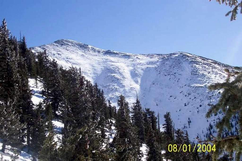 Agassiz Peak from snow...