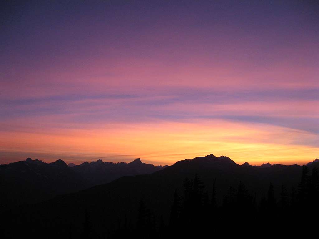 Sunset from camp on Jack Mt.