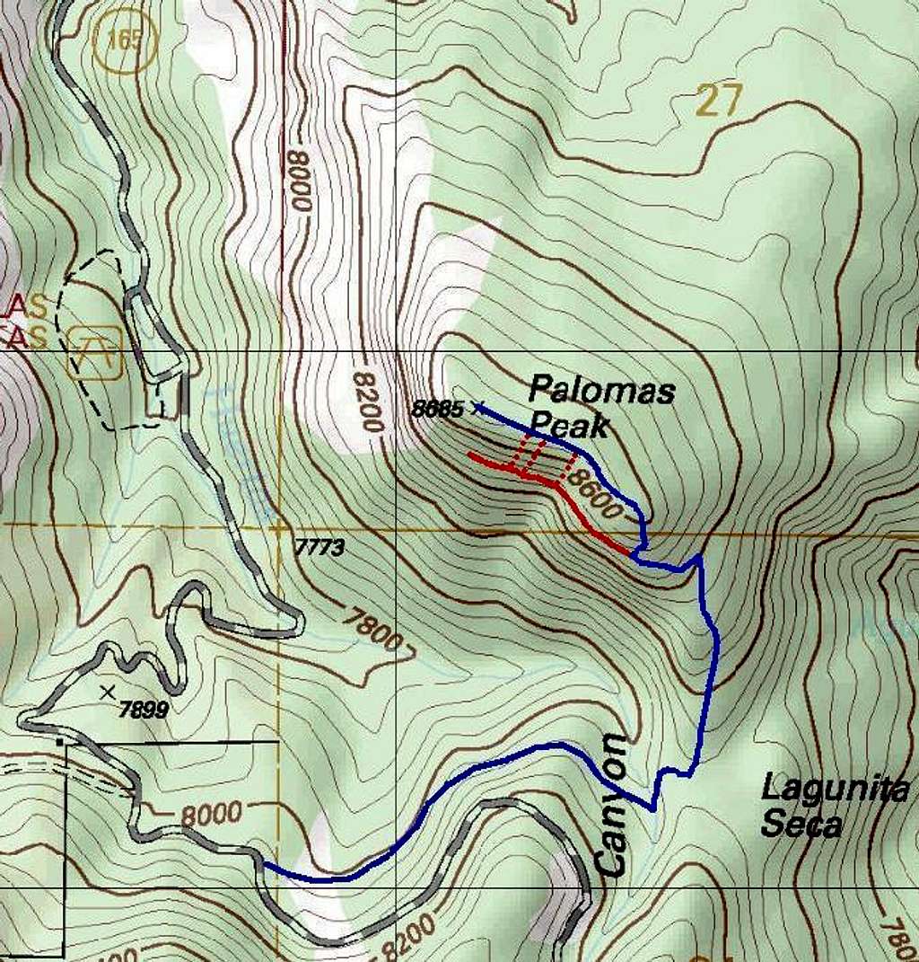 Palomas Peak Topo