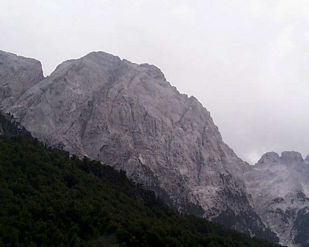 Mt Hapeta from Valbona Canyon