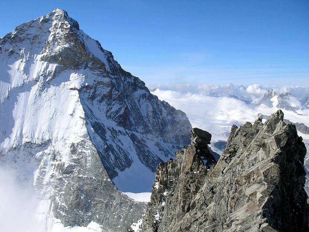 View from the summit of Grand Cornier 3962m to Dent Blanche