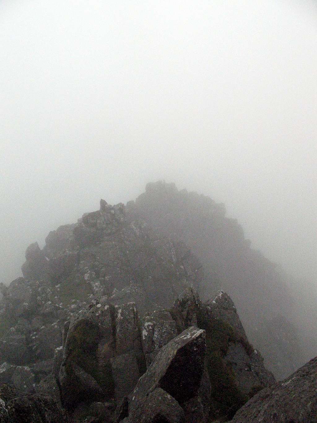 Misty morning on the Llech Ddu Spur