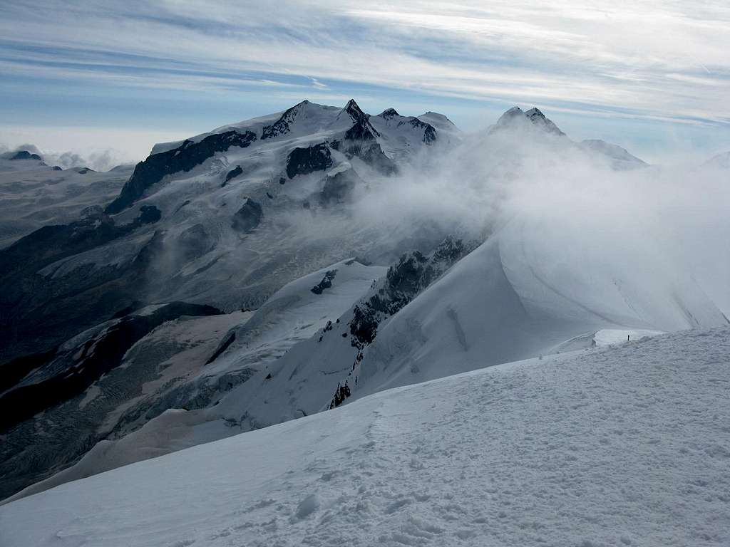 View from Breithorn to Dufourspitze