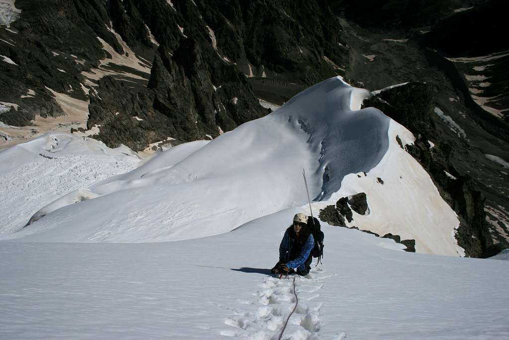 Climbing Pik Profsoyuzov's North-East Ridge to the summit