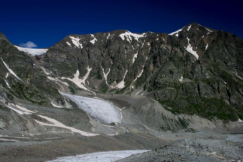 The base of the Akhsu Glacier