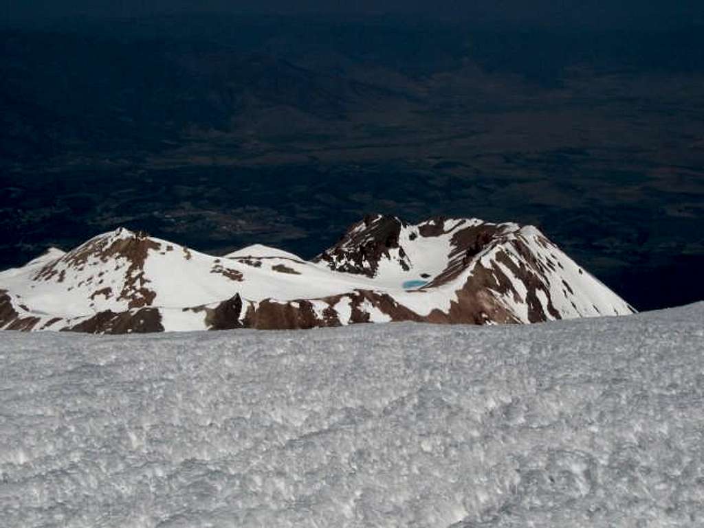 Looking into crater of...