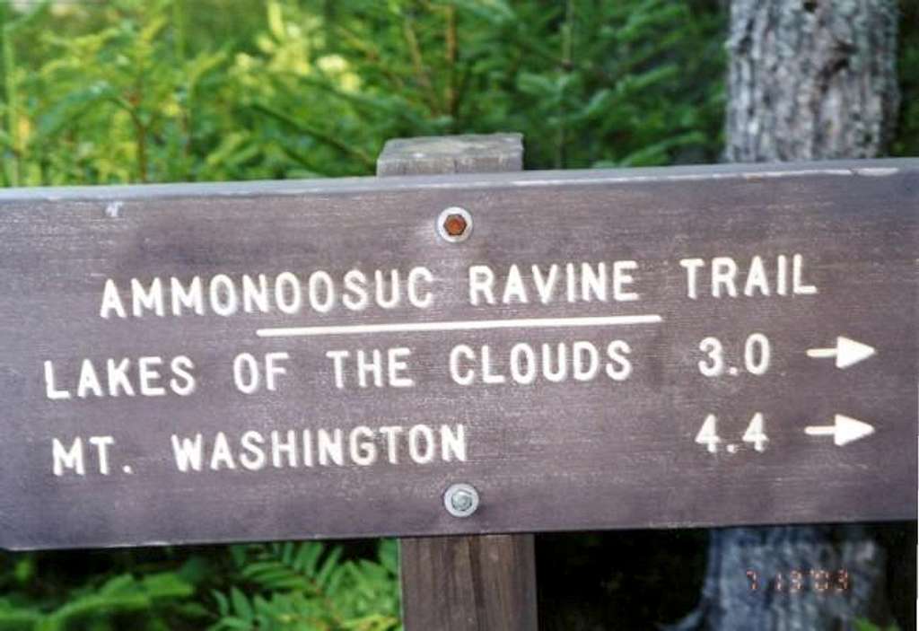 The trailhead sign at the...