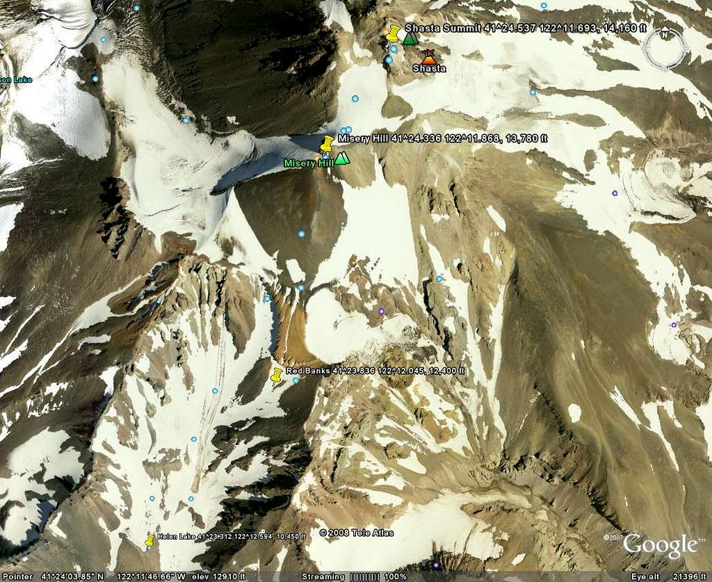 Mt. Shasta Satellite Image - Upper