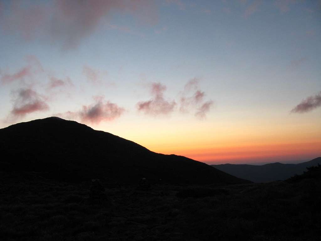 Silhouette of Mount Adams at Sunrise