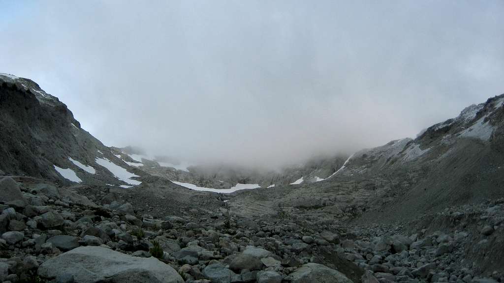 First glimpse of the Hyas Creek Glacier Basin