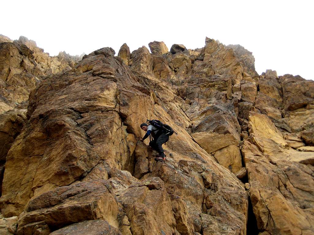 Descending the southeast ridge of North Twin