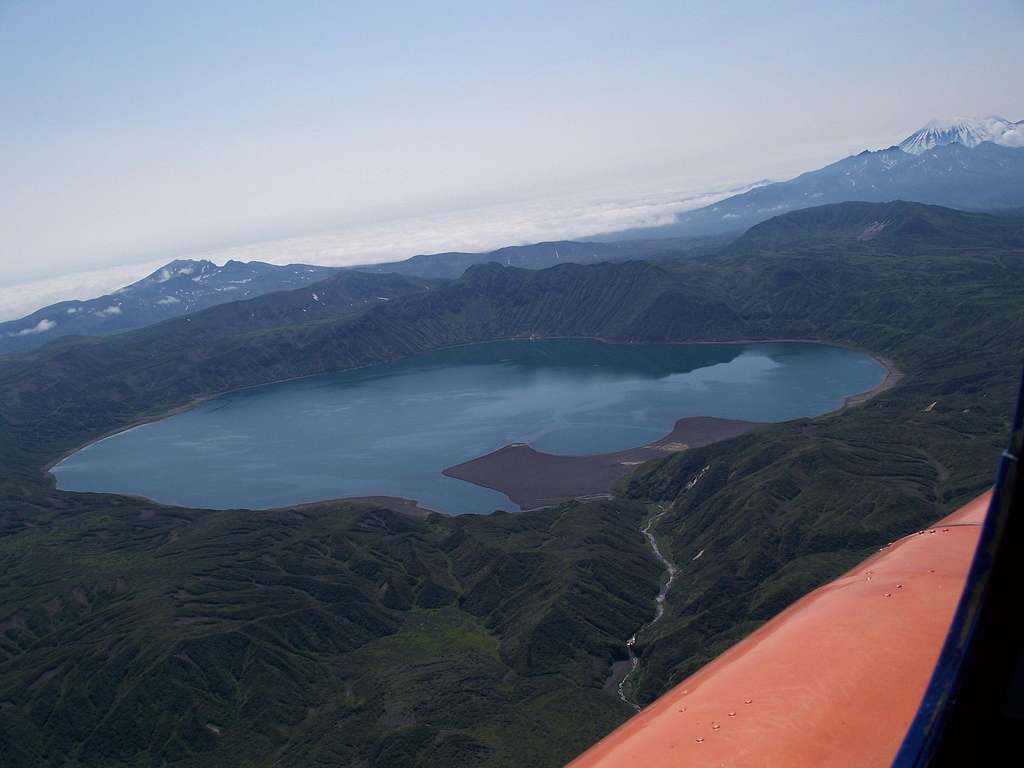Aerial view of Karymsky Lake