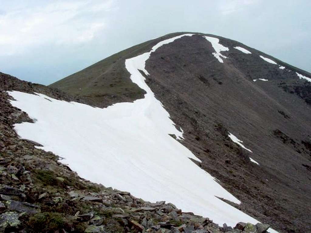 The last ridge to summit of...
