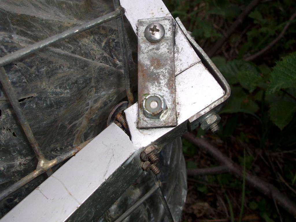 Sheared frame on home-made trailer used to approach Mount Sir Alexander