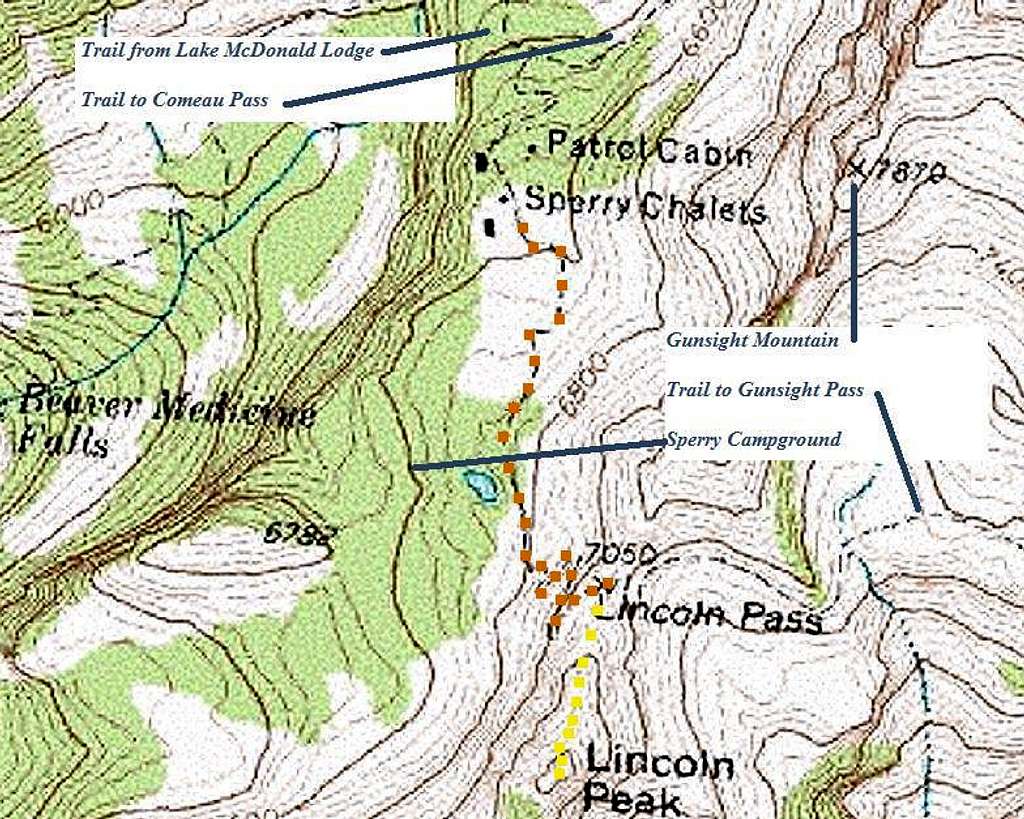Lincoln Peak Topo