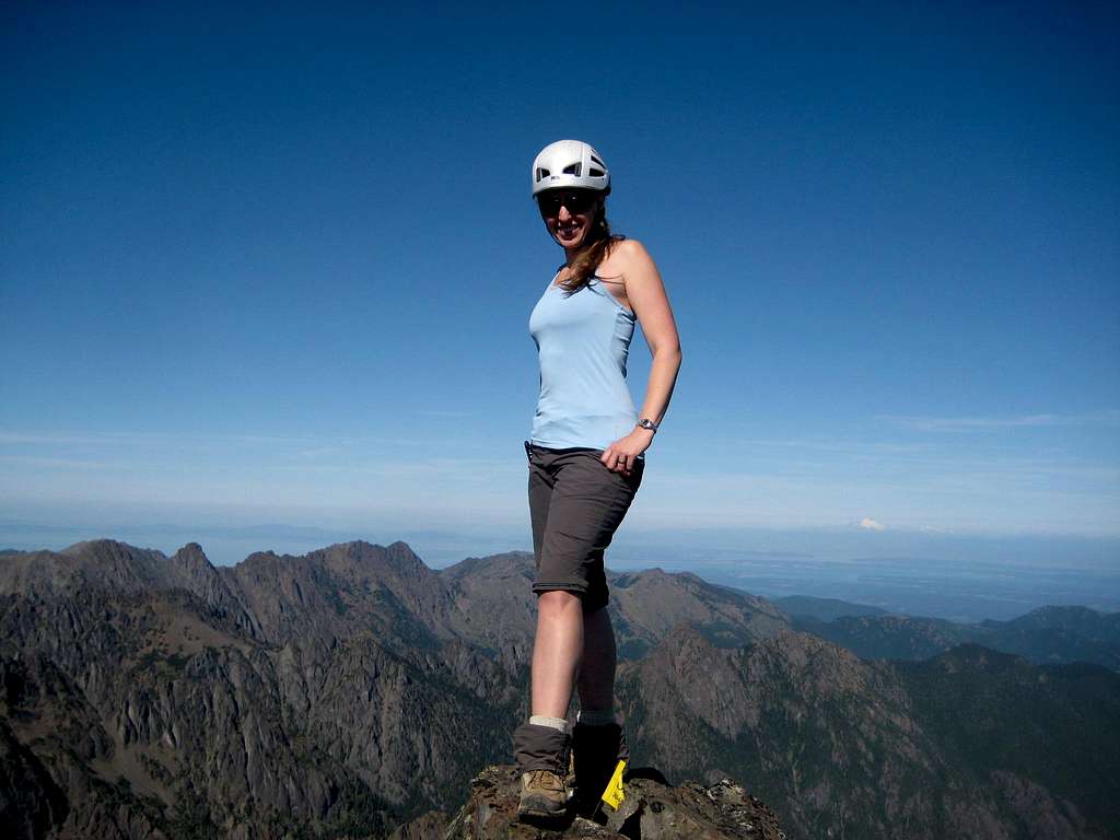 Mrs. Klenke on the summit of Mt. Constance