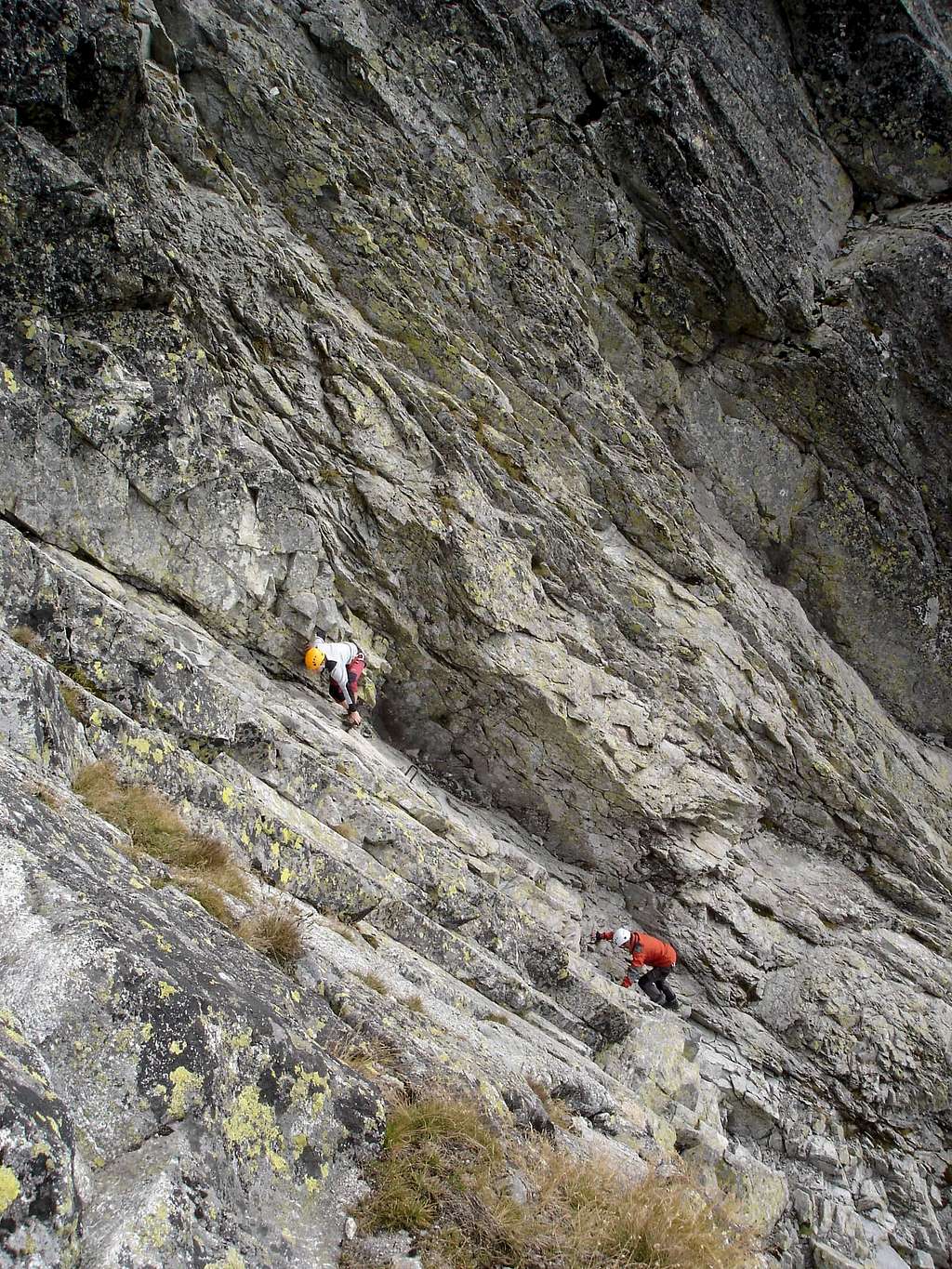 Ascending main south couloir of Vysoka