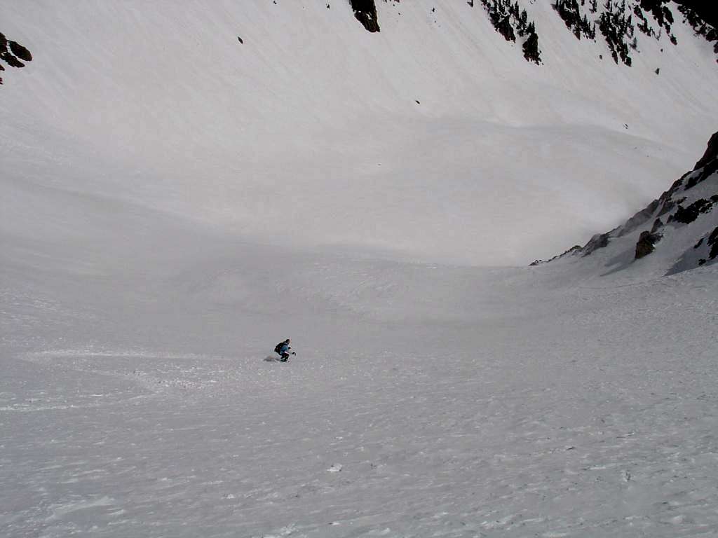 Amy skiing NE slope of Lake Fork Peak