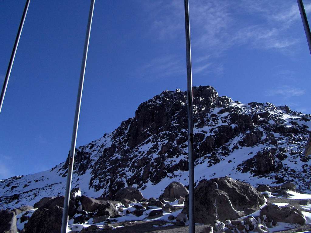 Outside the Cayambe's  Refuge