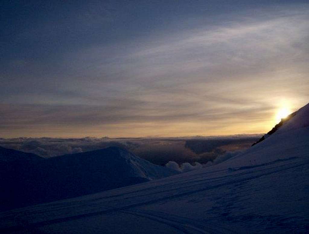 Sunset from 11,200 Camp on Denali