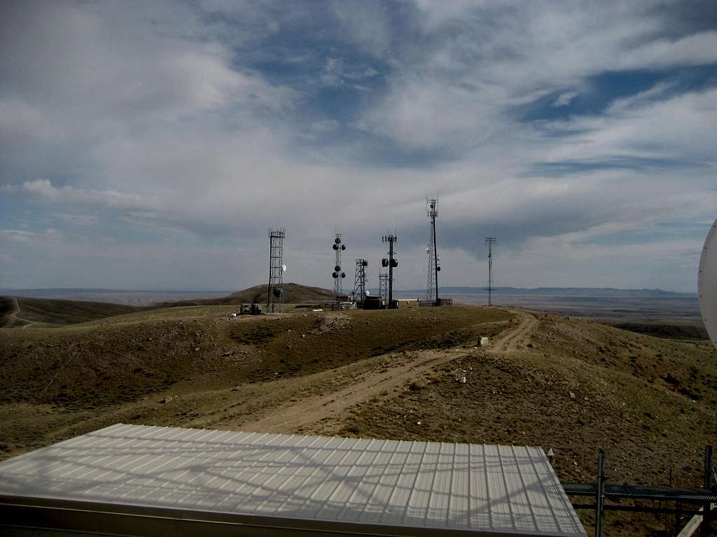 Communication towers on top of McCullough Peak