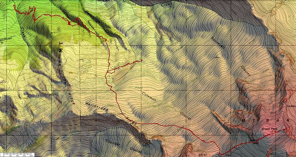 Topo Map Showing our Route