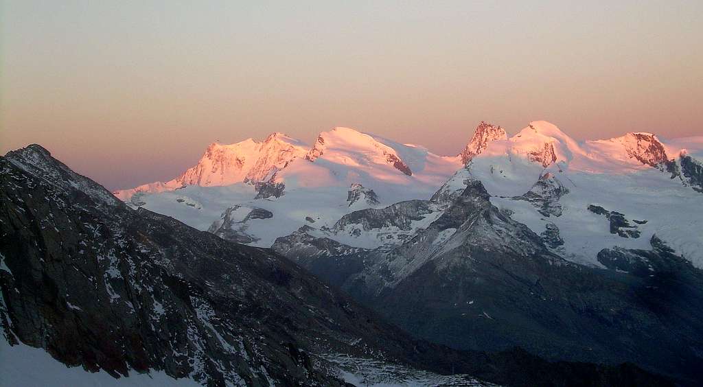 Morning glow on the Pennine Alps