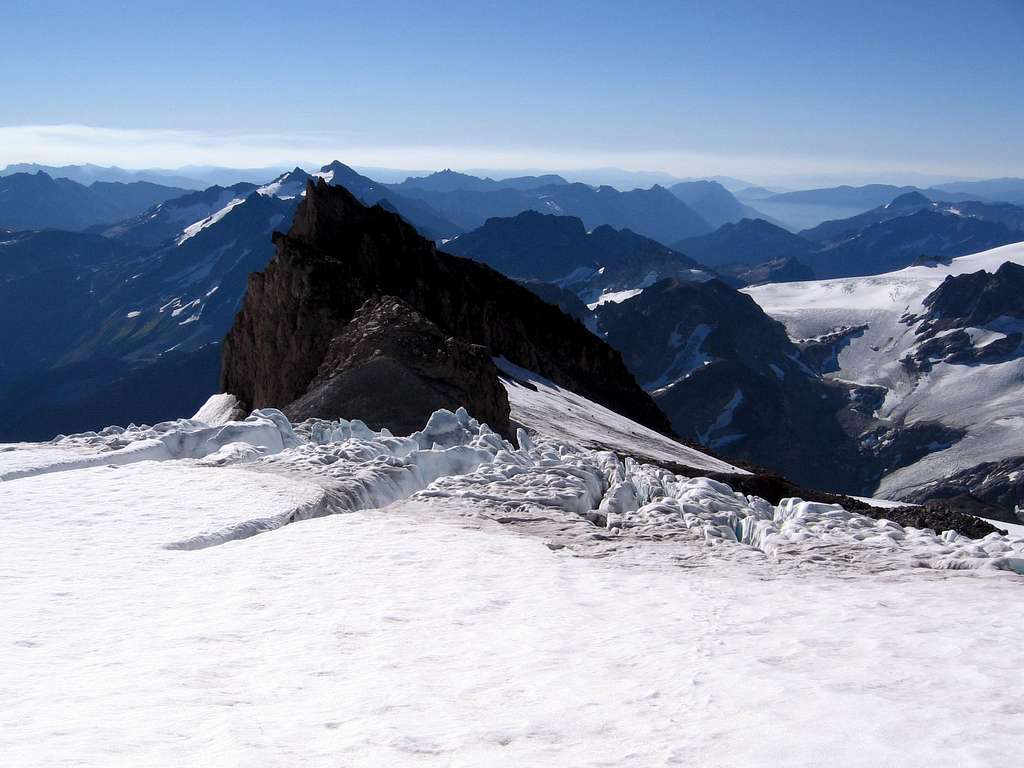 Looking down the Cool Glacier on Glacier Peak