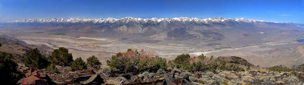 Sierra 100 mile Panorama from Mazourka Peak