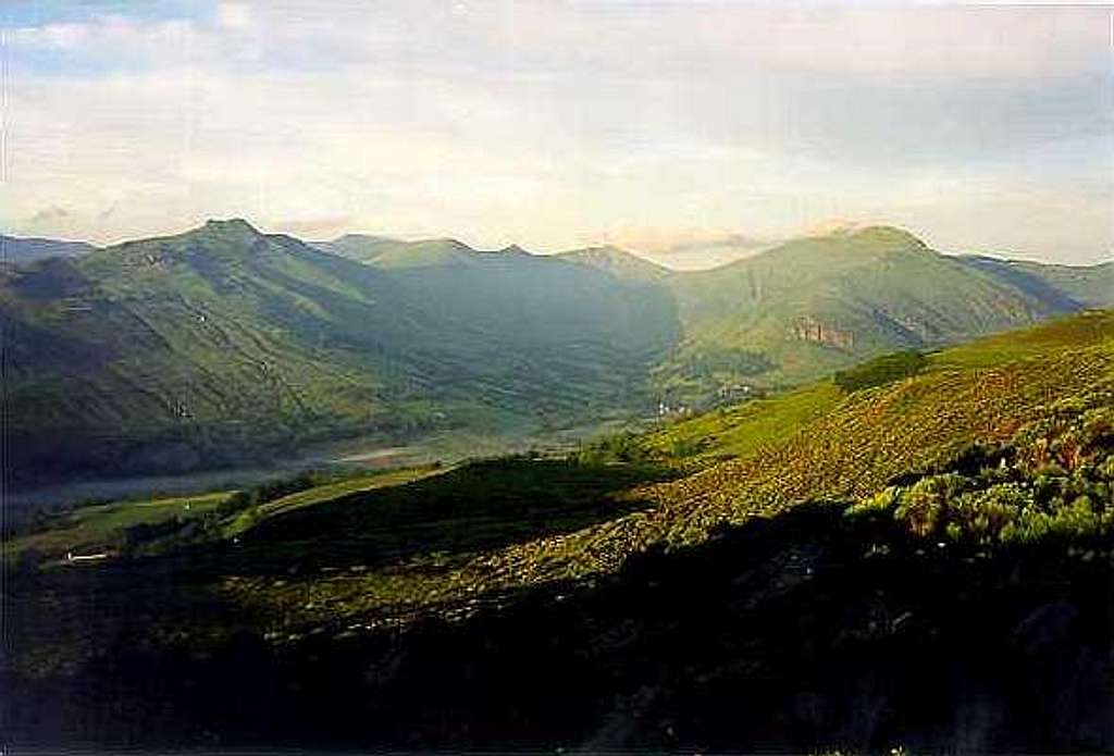 Mist in the Santoire valley, in the sunrise, Cantal