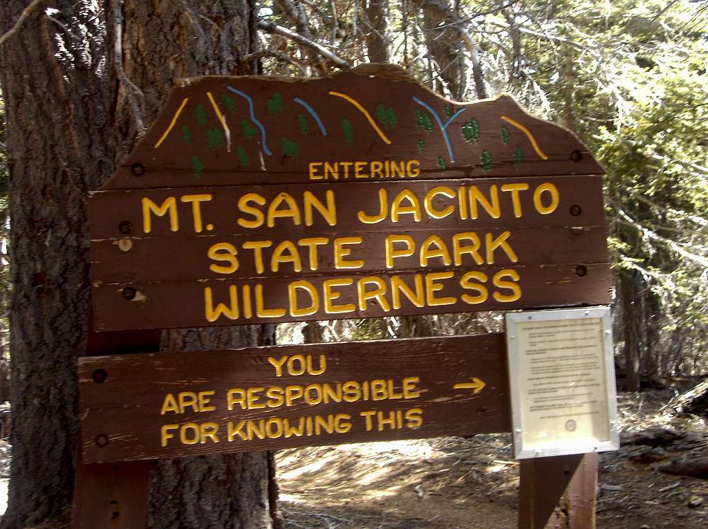 Mt. San Jacinto State Park Sign