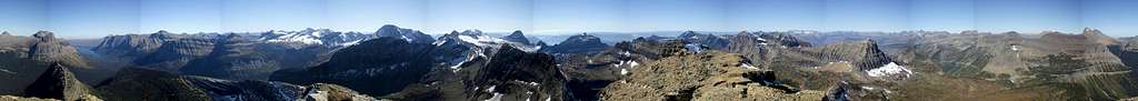 Glacier National Park Panorama from Reynolds Mountain Summit