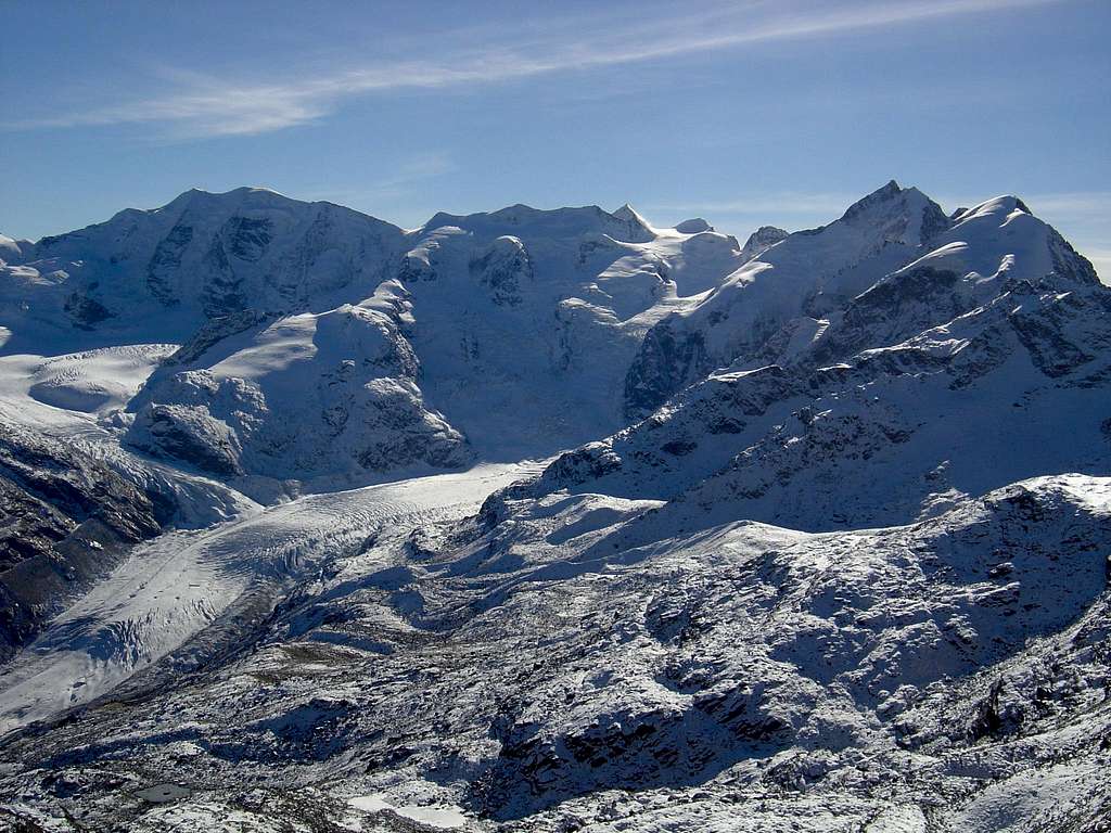 Summit view to the Bernina range