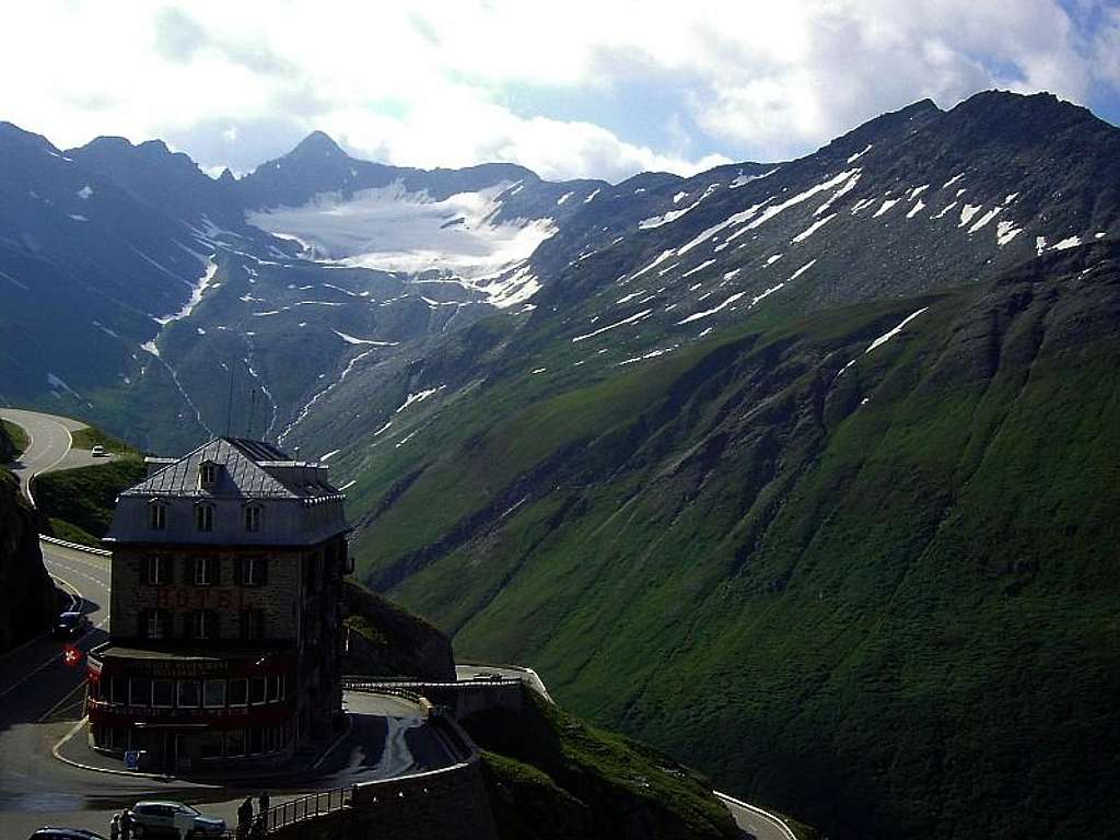 Hotel beside Rhone Glacier