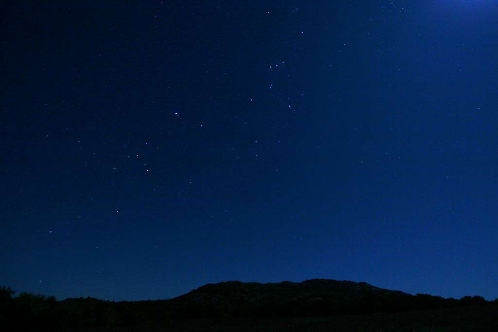 Orion and a Big Dog over Elk Mountain