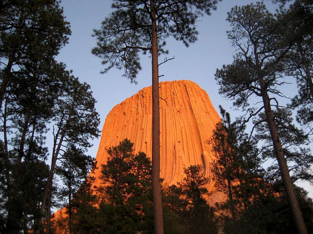 Devils Tower with sun set Oct 18th