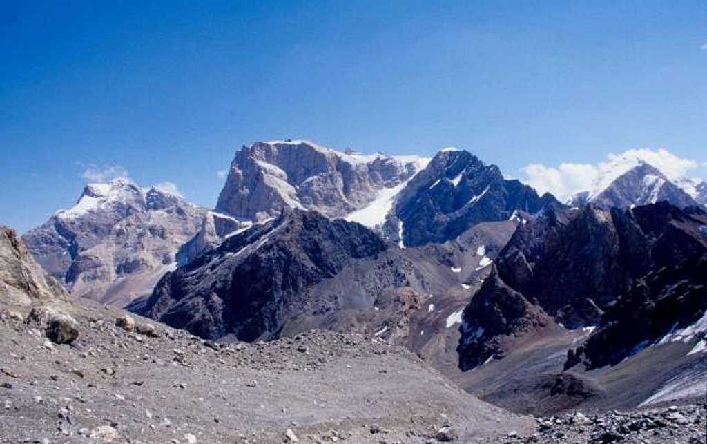 Panorama from below Chimtarga Pass (Fan Mountains)