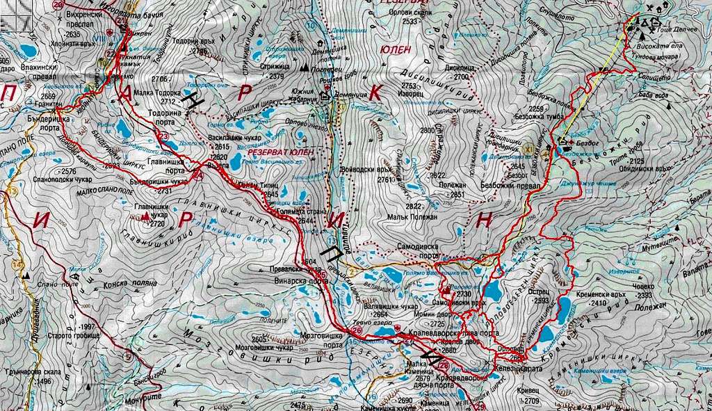 Map of Pirin
