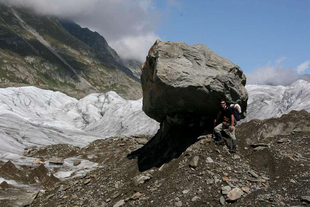 even big stones you can find on the glacier