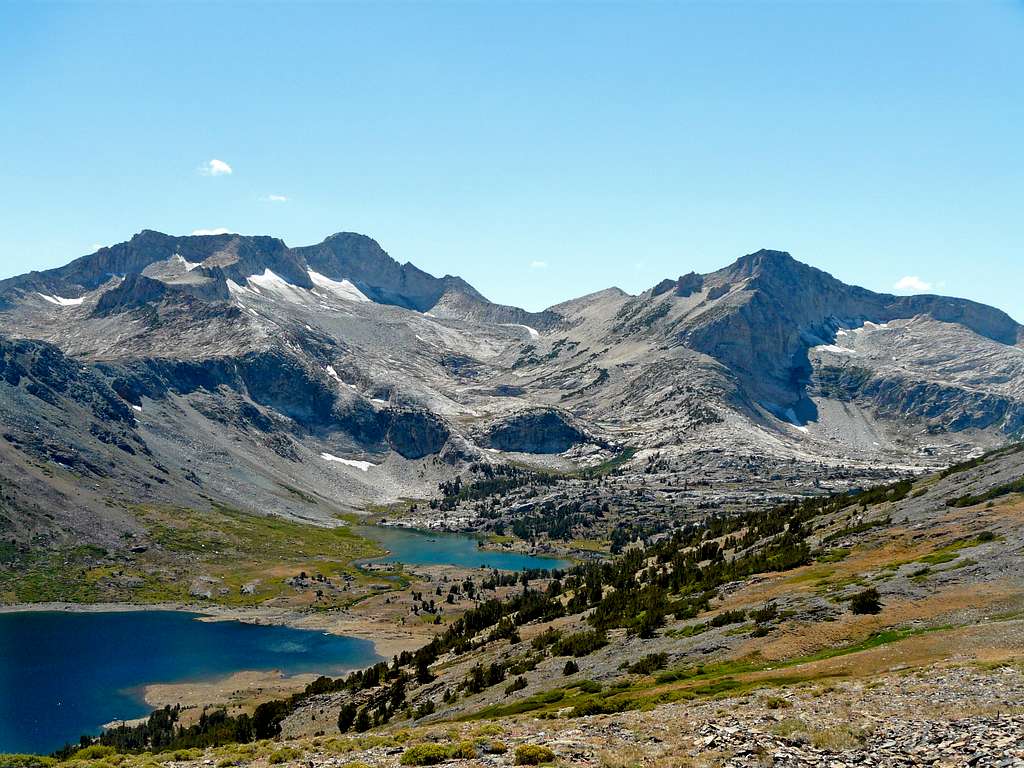Mt. Conness and North Peak from the southeast slope of the Tioga Crest