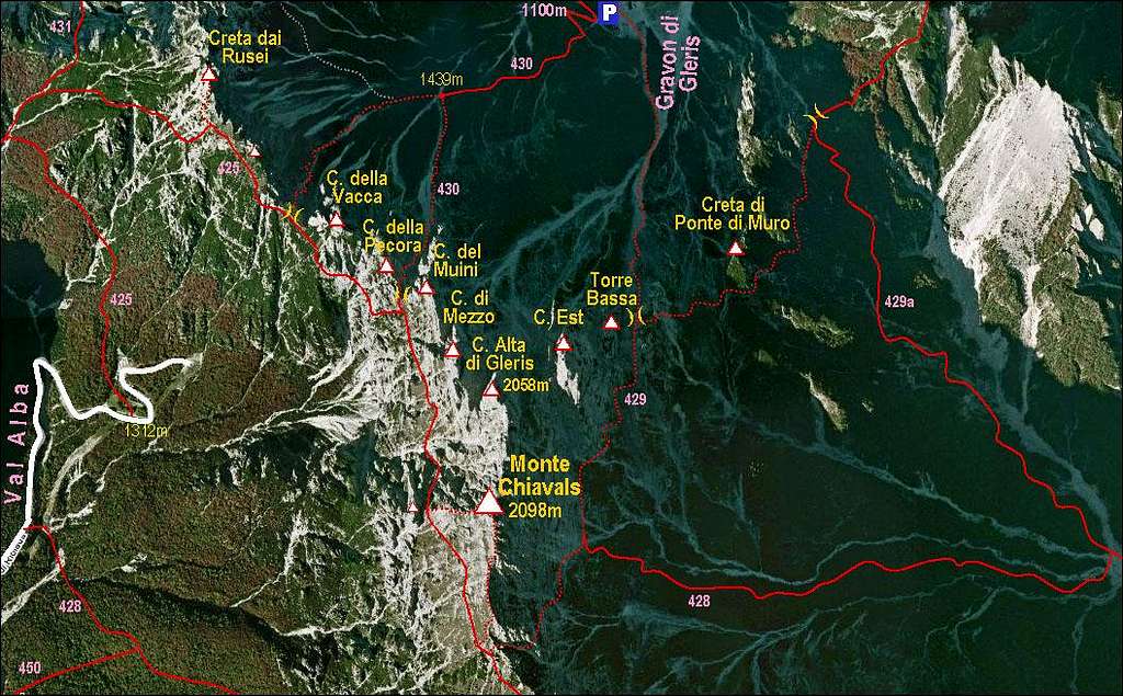 Monte Chiavals map