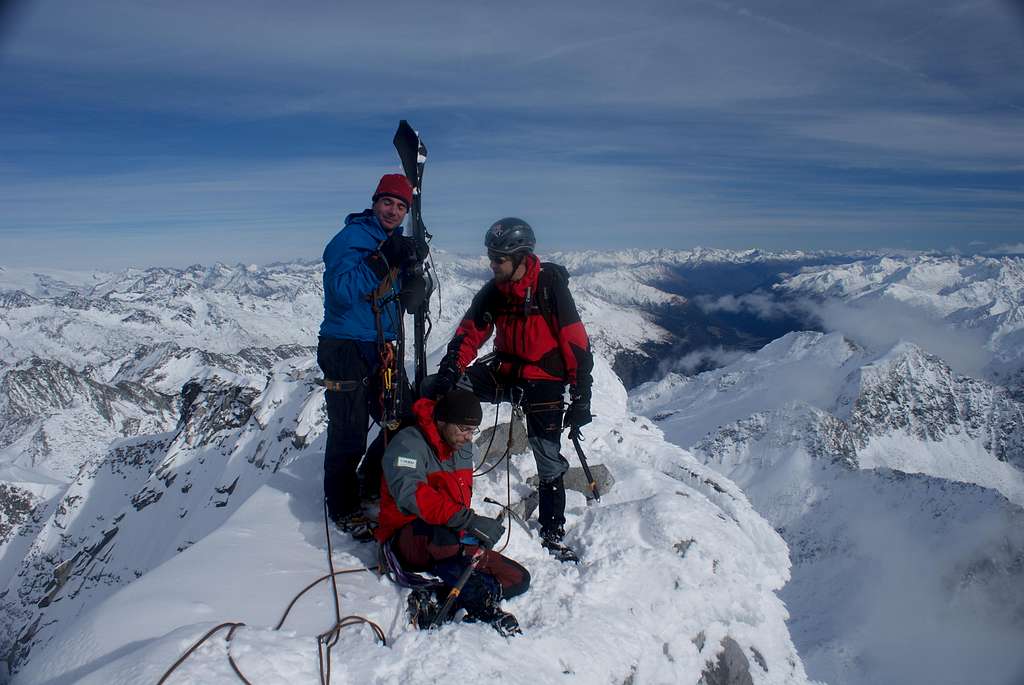 climbers on the summit