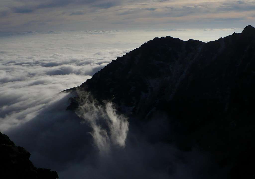 Predné Solisko (2093 m) above clouds