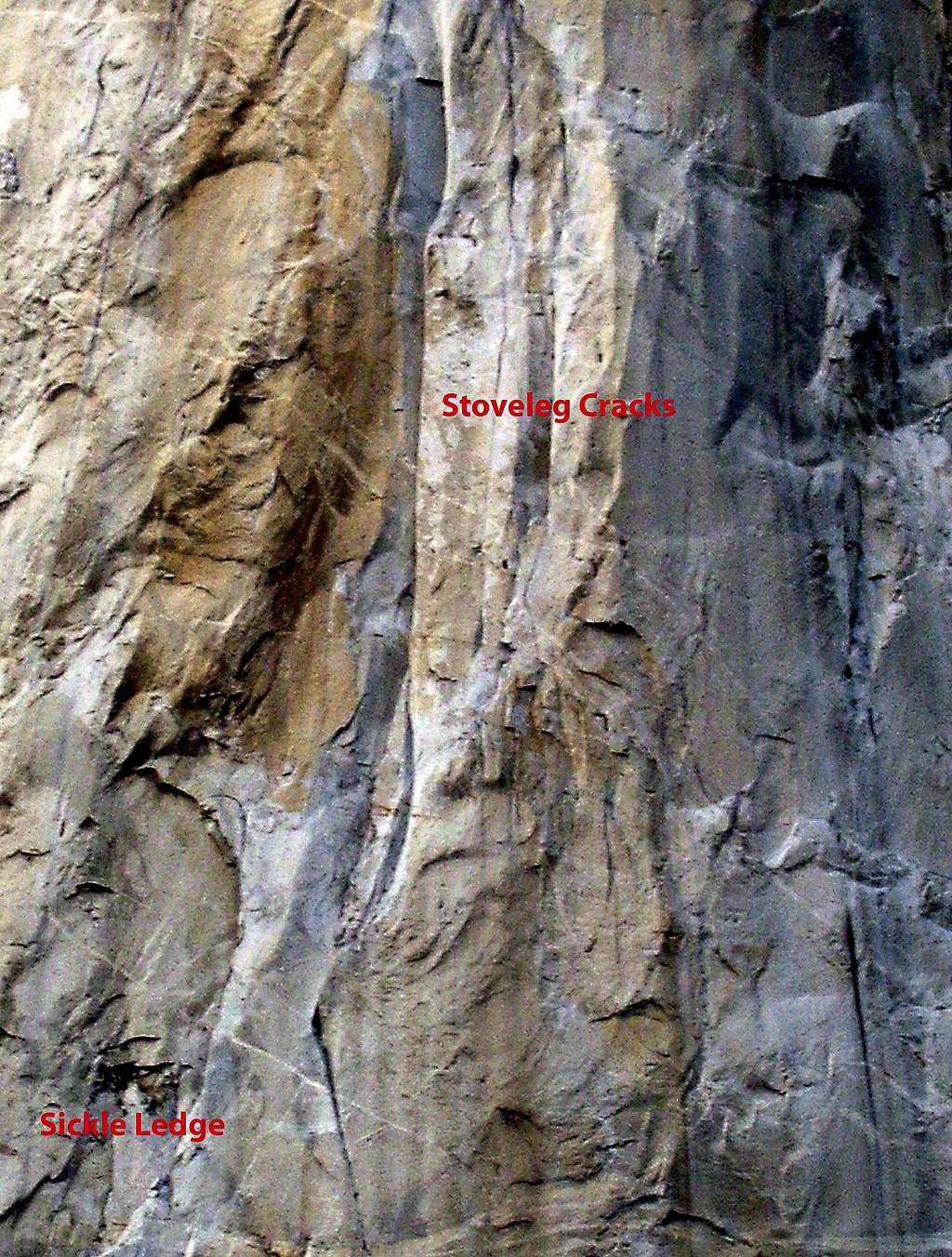 A portion of the Nose route on El Cap